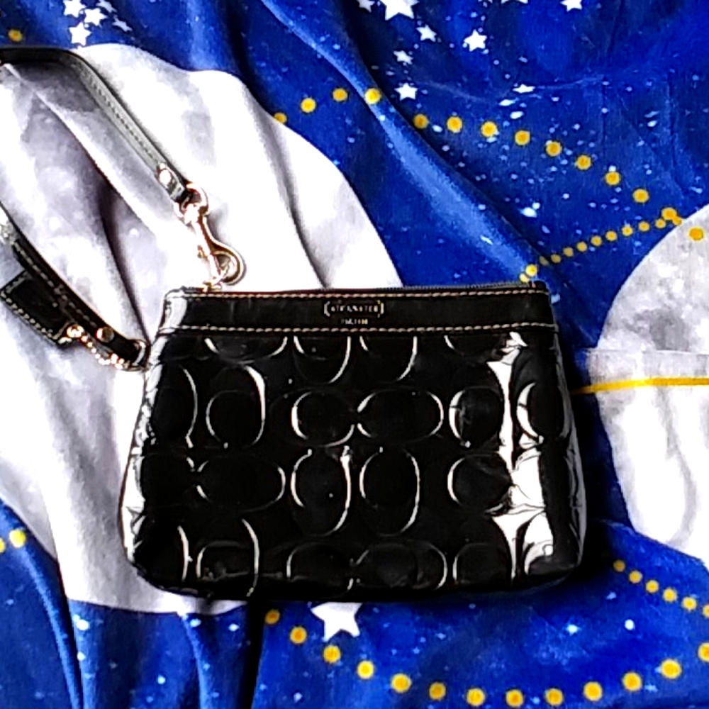 Coach black wristlet